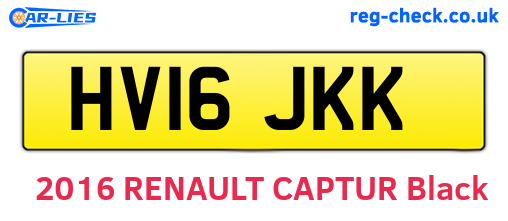 HV16JKK are the vehicle registration plates.