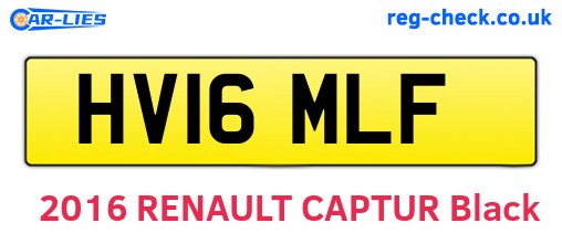 HV16MLF are the vehicle registration plates.