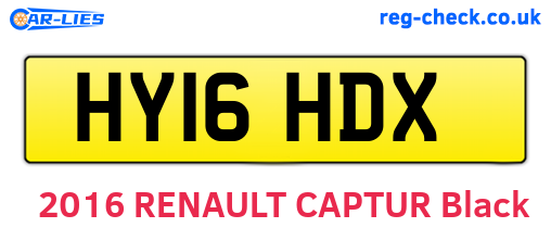 HY16HDX are the vehicle registration plates.