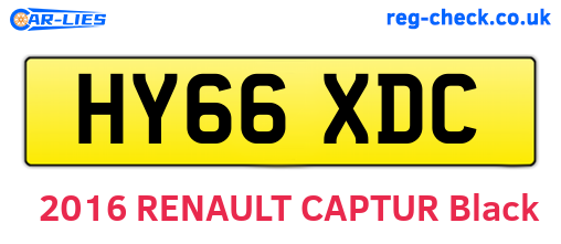HY66XDC are the vehicle registration plates.