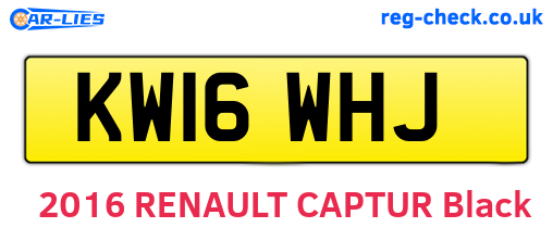 KW16WHJ are the vehicle registration plates.