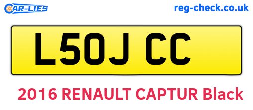 L50JCC are the vehicle registration plates.