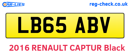 LB65ABV are the vehicle registration plates.