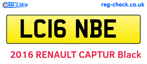 LC16NBE are the vehicle registration plates.
