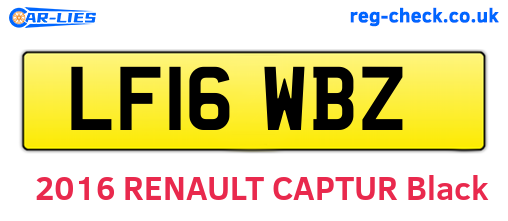 LF16WBZ are the vehicle registration plates.