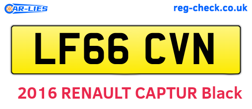 LF66CVN are the vehicle registration plates.