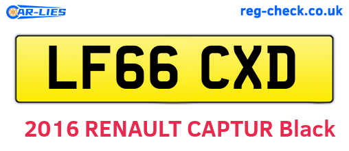LF66CXD are the vehicle registration plates.