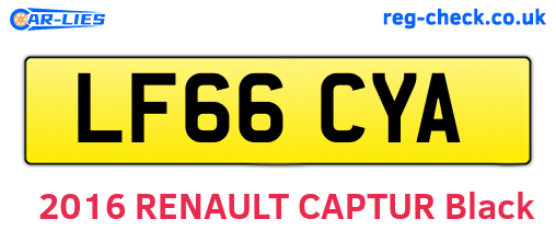 LF66CYA are the vehicle registration plates.