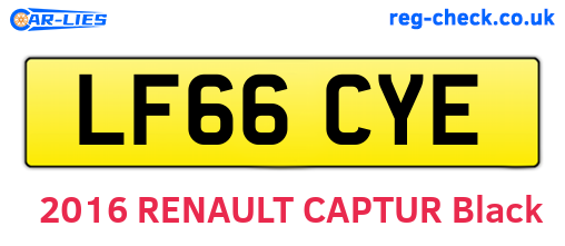 LF66CYE are the vehicle registration plates.
