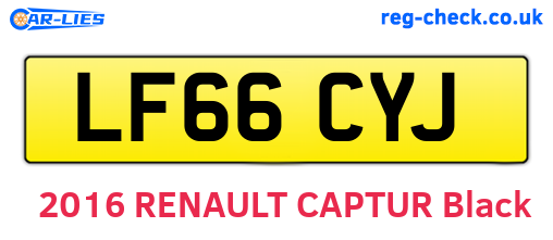LF66CYJ are the vehicle registration plates.