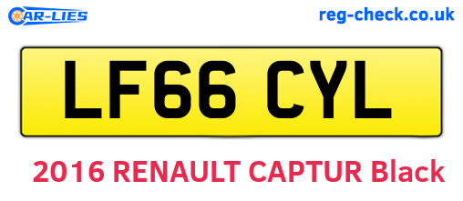 LF66CYL are the vehicle registration plates.