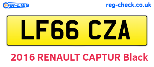 LF66CZA are the vehicle registration plates.
