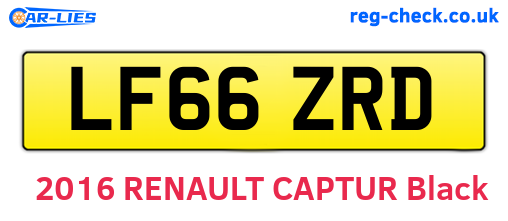 LF66ZRD are the vehicle registration plates.