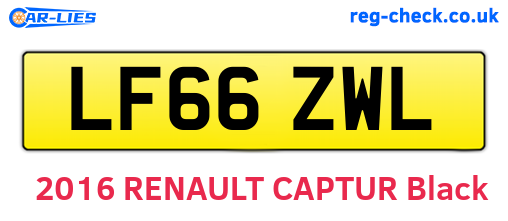 LF66ZWL are the vehicle registration plates.