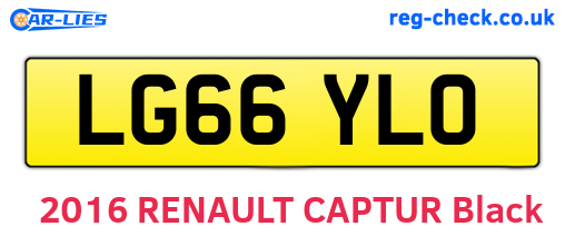 LG66YLO are the vehicle registration plates.