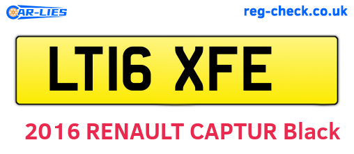LT16XFE are the vehicle registration plates.