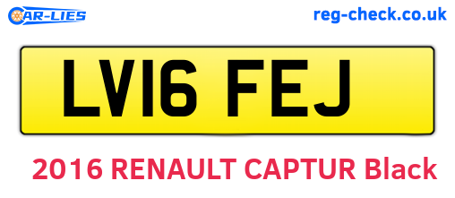 LV16FEJ are the vehicle registration plates.
