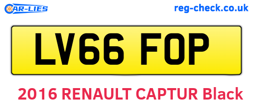 LV66FOP are the vehicle registration plates.