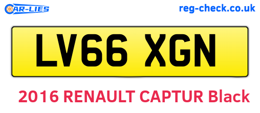 LV66XGN are the vehicle registration plates.