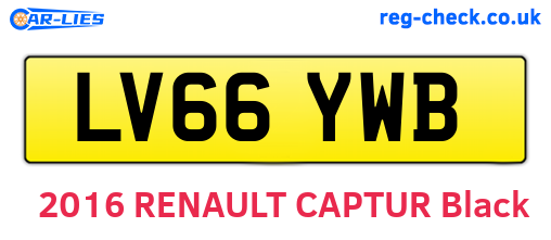 LV66YWB are the vehicle registration plates.