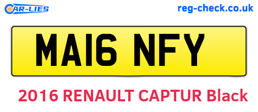 MA16NFY are the vehicle registration plates.