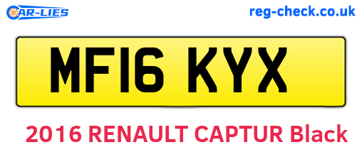 MF16KYX are the vehicle registration plates.