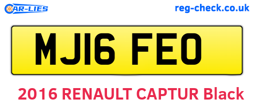 MJ16FEO are the vehicle registration plates.