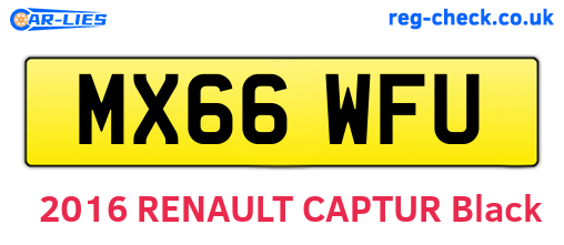MX66WFU are the vehicle registration plates.