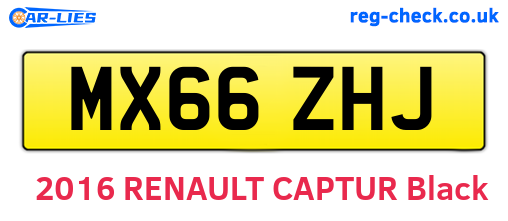MX66ZHJ are the vehicle registration plates.