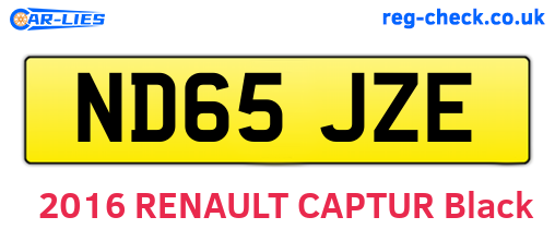 ND65JZE are the vehicle registration plates.