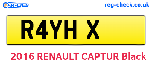 R4YHX are the vehicle registration plates.