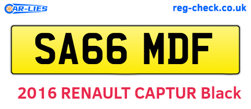 SA66MDF are the vehicle registration plates.