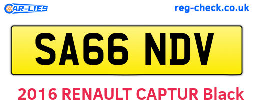 SA66NDV are the vehicle registration plates.