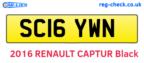 SC16YWN are the vehicle registration plates.
