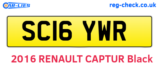 SC16YWR are the vehicle registration plates.