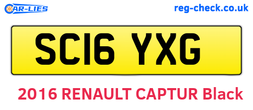 SC16YXG are the vehicle registration plates.