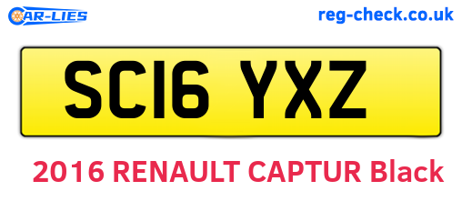 SC16YXZ are the vehicle registration plates.