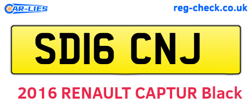 SD16CNJ are the vehicle registration plates.