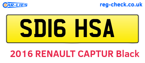 SD16HSA are the vehicle registration plates.