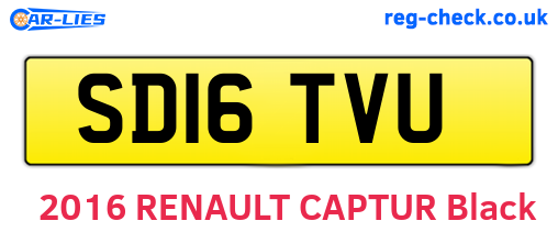 SD16TVU are the vehicle registration plates.
