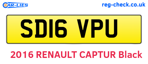 SD16VPU are the vehicle registration plates.