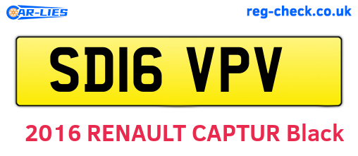 SD16VPV are the vehicle registration plates.