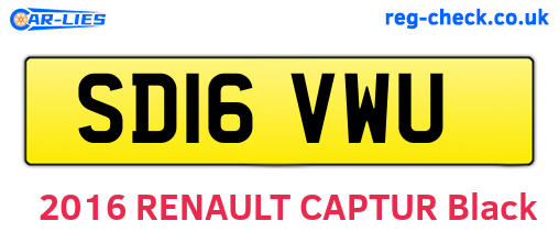 SD16VWU are the vehicle registration plates.