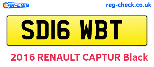 SD16WBT are the vehicle registration plates.