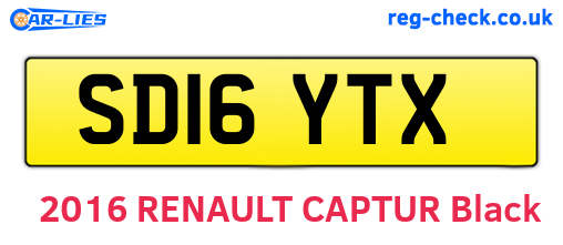 SD16YTX are the vehicle registration plates.