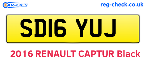 SD16YUJ are the vehicle registration plates.