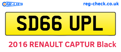 SD66UPL are the vehicle registration plates.