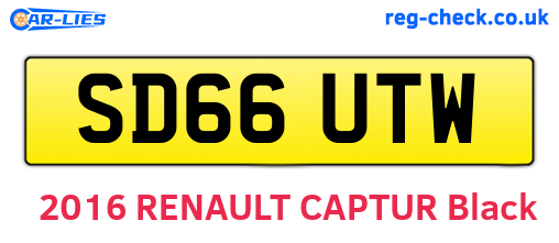 SD66UTW are the vehicle registration plates.