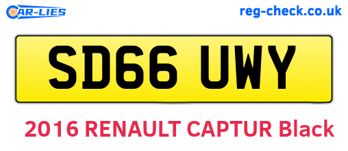 SD66UWY are the vehicle registration plates.