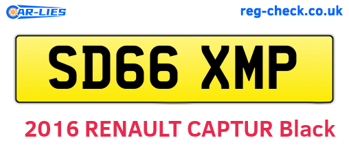 SD66XMP are the vehicle registration plates.